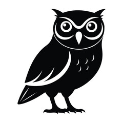 Owl animal silhouette vector isolated on a white background
