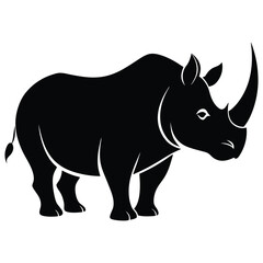 Rhinoceros animal silhouette vector isolated on a white background