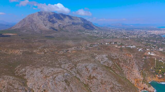 Aerial view of Cova Tallada in the province of Alicante, Spain