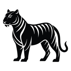 WebTiger animal silhouette vector isolated on a white background