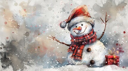 Watercolor Christmas Snowman for Charming Holiday Designs