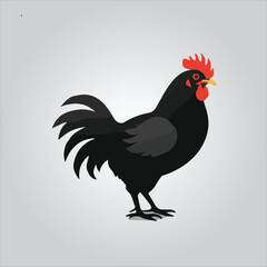 Black chicken icon on white