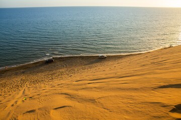 The very beautiful beach in Albania with sand dunes on the coast of the Adriatic Sea. Rana e Hedhun a nice spot Sand-Dune. 