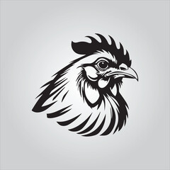 Black chicken icon on white