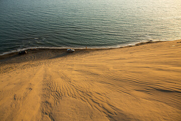 The very beautiful beach in Albania with sand dunes on the coast of the Adriatic Sea. Rana e Hedhun a nice spot Sand-Dune. 