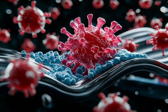 Detailed representation of the human immune system, realistic, immune cells, lymphocytes, antibodies, immune response, pathogens, immunity, defense mechanisms,