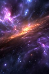 Naklejka premium Cosmic Energy Burst A Tapestry of Glowing Nebulas and a Vibrant Color Gradient of Explosions.