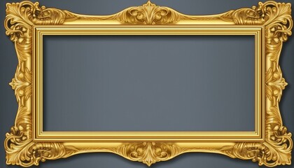 antique gold frame isolated
