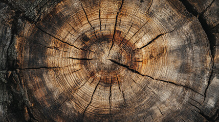 Fototapeta premium a tree stump with cracks and rings