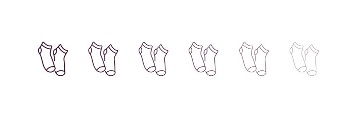 men socks outline icon. Linear vector from clothes concept. 6 different line style men socks icon included thin, light, regular, medium, bold, black