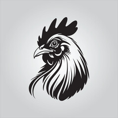 Black chicken icon on white