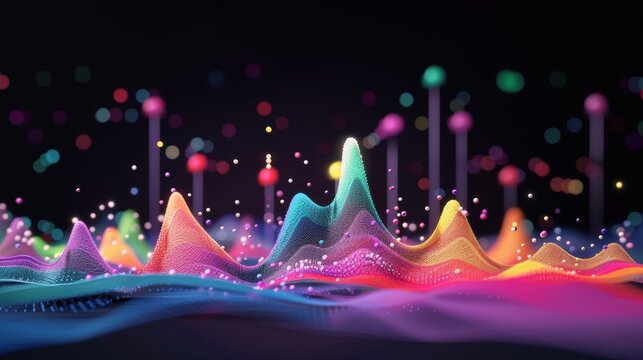 Stunning scatter plot illustration, vibrant data visualization, high-quality vector design, colorful and clear layout, modern infographic style