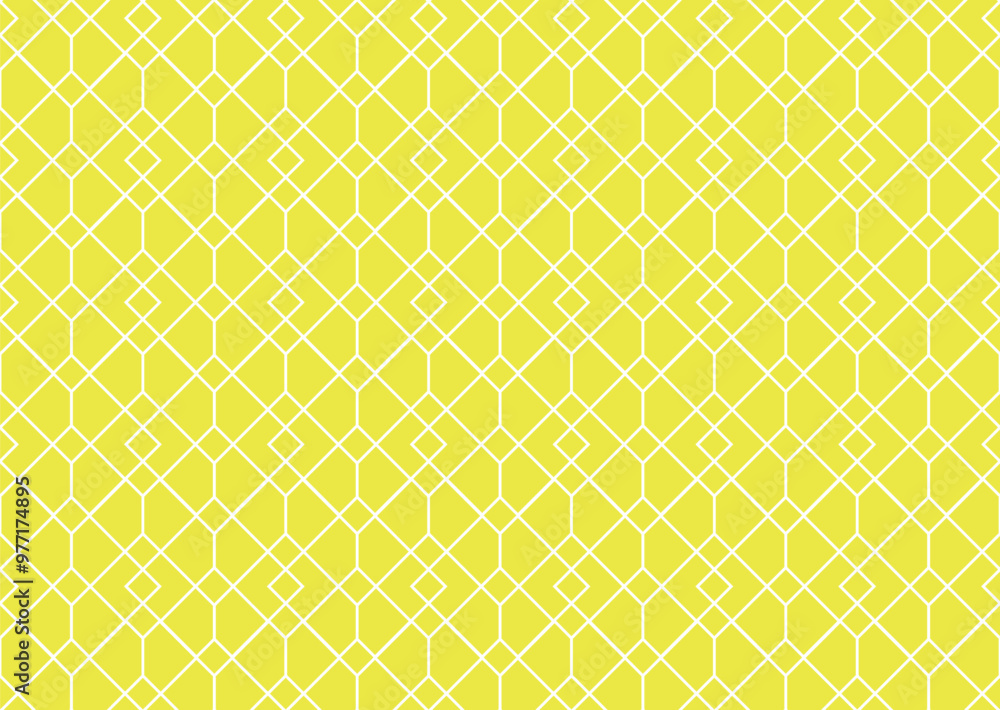 Wall mural the geometric pattern with lines. seamless vector background. white and yellow texture. graphic mode