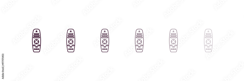 Poster tv remote outline icon. linear vector from computer concept. 6 different line style tv remote icon i