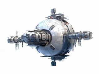 Fantasy Space Station isolated on white background