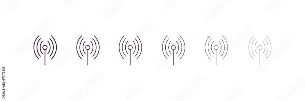 Poster wireless connectivity outline icon. linear vector from computer concept. 6 different line style wire