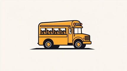 A creative logo design featuring a school bus transformed into a food truck, complete with whimsical boots instead of tires. 