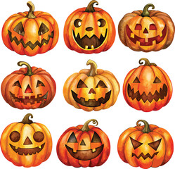 Obraz premium Halloween pumpkin collection