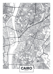 Naklejka premium City map Cairo, detailed urban planning travel vector poster design