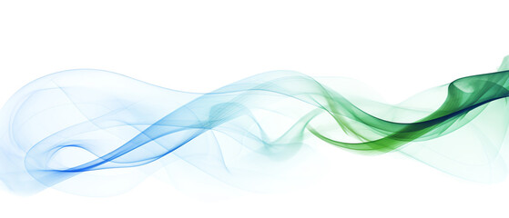 Elegant abstract swirl of colorful smoke, blending shades of blue and green, creating a serene and dynamic visual effect.