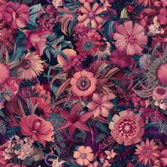 Floral composition seamless background