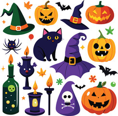 Fototapeta premium Hand-drawn Halloween elements