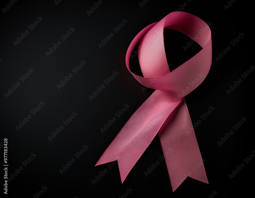 Wall mural aids awareness ribbon, pink ribbon, pink ribbon on a black background