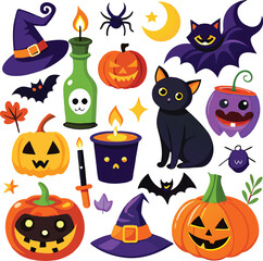  Hand-drawn Halloween elements