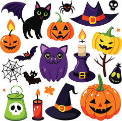  Hand-drawn Halloween elements