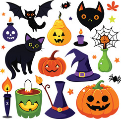  Hand-drawn Halloween elements