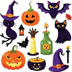  Hand-drawn Halloween elements
