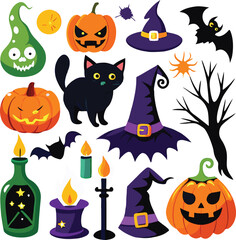  Hand-drawn Halloween elements