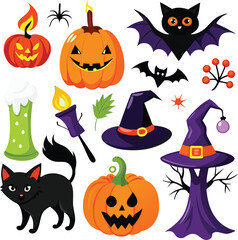  Hand-drawn Halloween elements