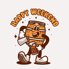 Cartoon character vector vintage retro