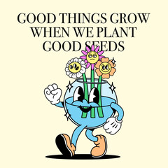 Cartoon character vector vintage retro