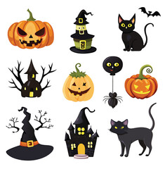  Hand-drawn Halloween elements