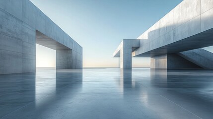 modern geometric architecture, empty space for product advertising, commercial concept