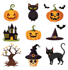  Hand-drawn Halloween elements