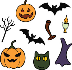 Fototapeta premium Hand-drawn Halloween elements