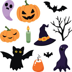 Fototapeta premium Hand-drawn Halloween elements