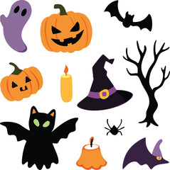  Hand-drawn Halloween elements