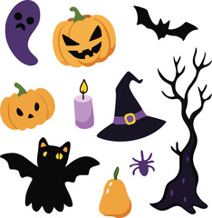  Hand-drawn Halloween elements