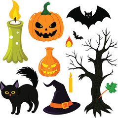  Hand-drawn Halloween elements