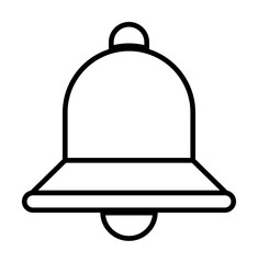 Simple bell shape in black outline, showcasing minimalistic design. Ideal for notifications, alerts, reminders, alarms, and user interface elements.