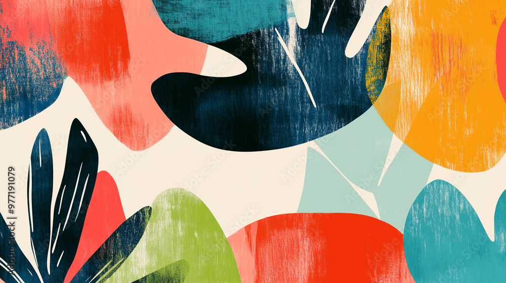 Poster seamless pattern with abstract hand drawn textures.