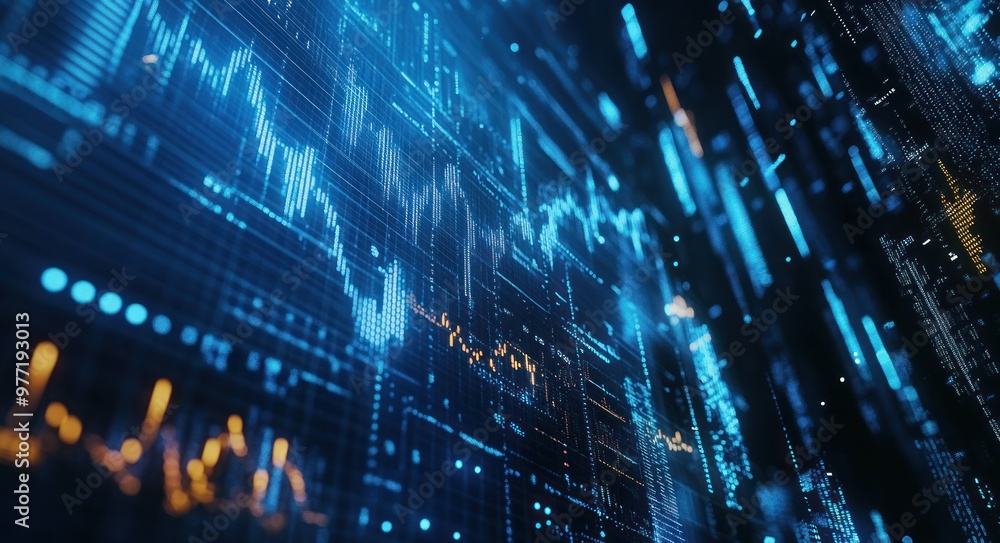Poster abstract digital data visualization