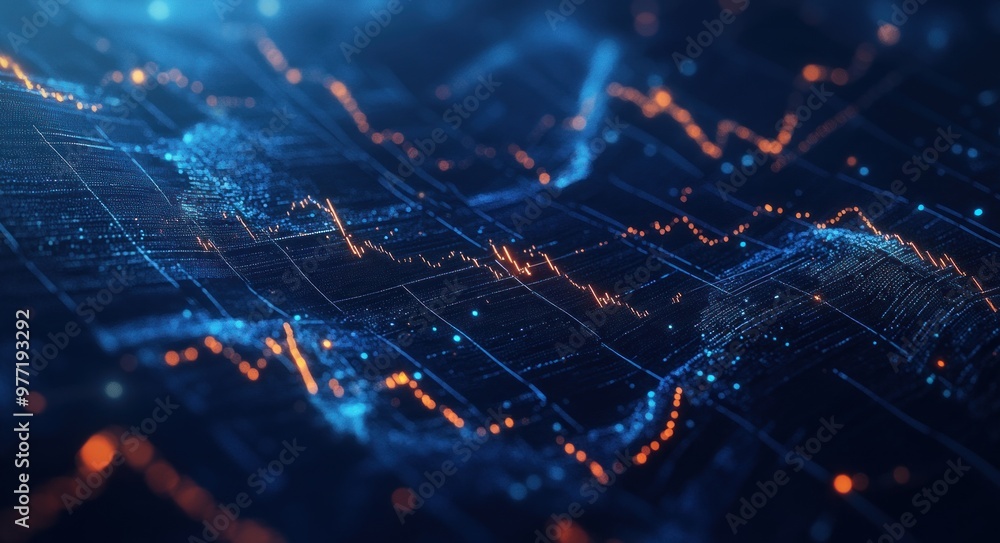 Poster digital data visualization - abstract technology background