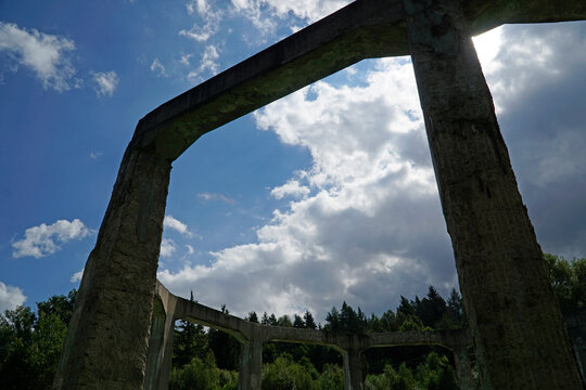 Concrete structure called "Mucholapka" (fly catcher) built by Nazi Germany in Ludwikowice Klodzkie, Poland
