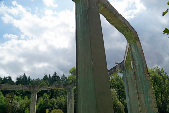 Concrete structure called "Mucholapka" (fly catcher) built by Nazi Germany in Ludwikowice Klodzkie, Poland