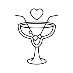 A cocktail glass with love, perfect for a romantic evening